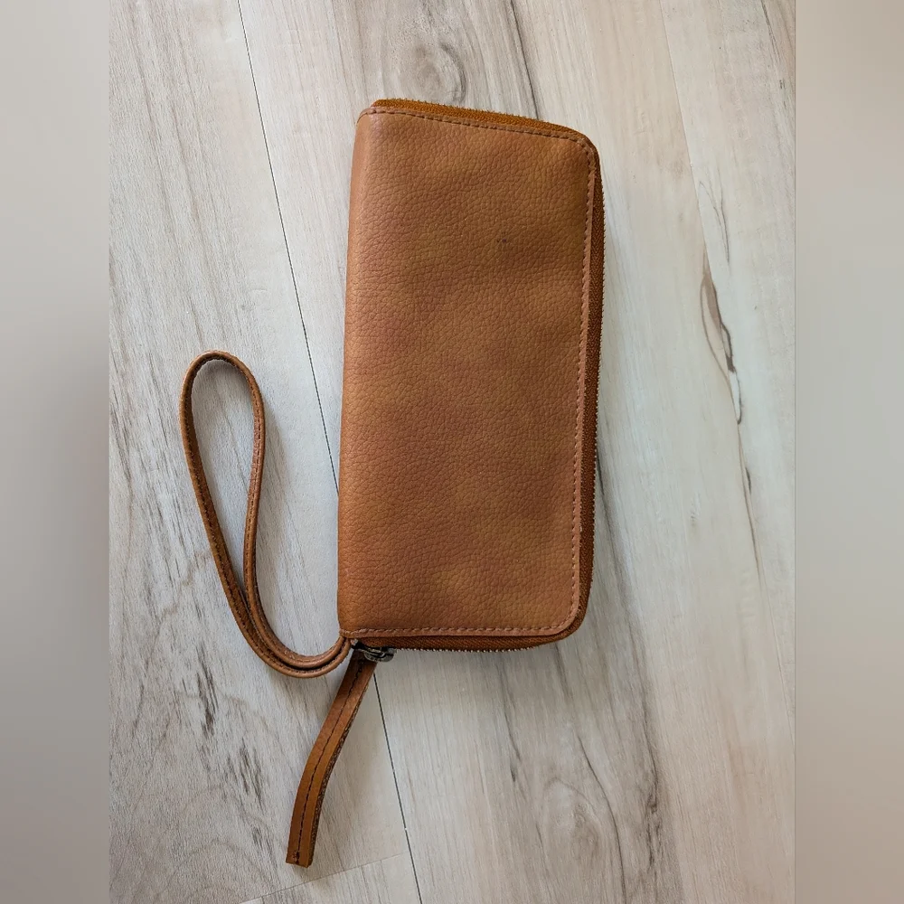 Free People Brown Vegan Wristlet Wallet - Picture 2 of 8